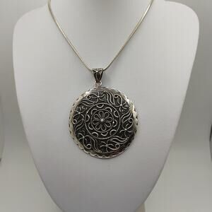 Doug Paulus Medallion Pendant on 30-inch Snake Chain